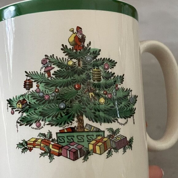 Spode Christmas Tree Coffee Tea Cocoa Mug Boxed England Vintage 1990's S3324-U - Picture 7 of 7